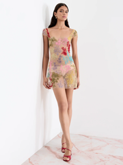 Sexy See-through Printed Fashion Dress