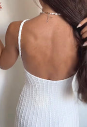 Solid Color Sexy Knitted Beach Bikini Swimsuit Blouse Dress
