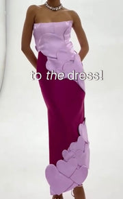 Sexy Patchwork Tube Top Love Sheath Dress