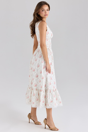 Elegant Floral Bow Stitching Dress