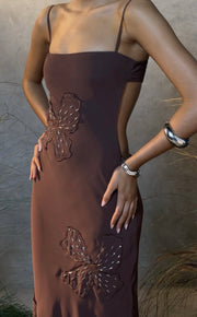 Sexy Floral Strap Backless Elegant Slim-Fit Slimming Sheath Dress
