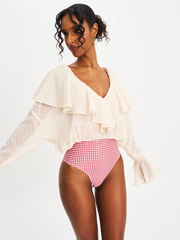 Sexy Deep V Lace See-through Top