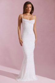 Sexy Sling off-Shoulder Party Floor-Length Dress Beads Dress
