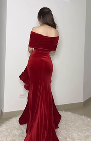 Sexy off-the-Shoulder Slim-Fitting Patchwork Stringy Selvedge Dress