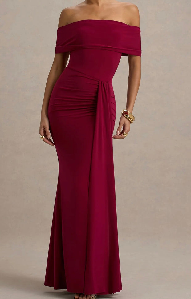 off-Shoulder Slim-Fit Elegant Fishtail Skirt