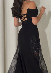 Temperament Sexy Slim Lace Stitching Tube Top Dress