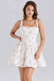 Sexy Spaghetti-Strap Floral Print Bow Small Skirt