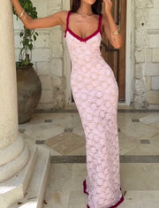 Sexy Sling Embroidered Waist Dress