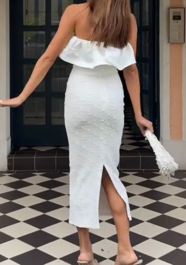off-Shoulder Embroidery Sheath Sexy Dress