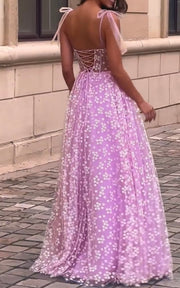 Elegant Straps Tulle Chest-Wrapped Floral Dress