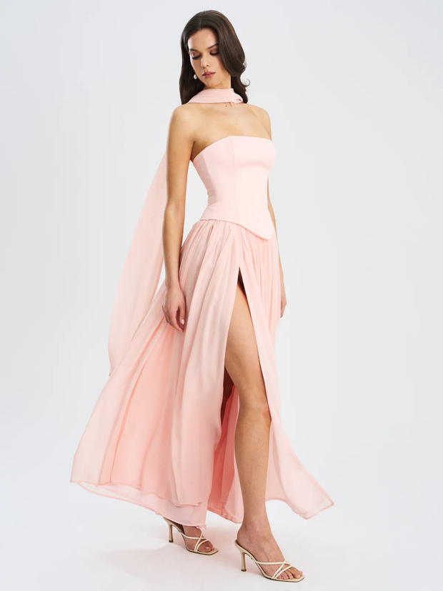 Sexy Solid Color Stitching Elegant Halter Dress
