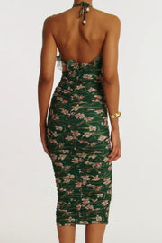 Sexy Halter Printed Tight Dress