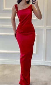 Fashion Personality Buckle Sling Waist Dress