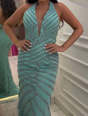 Hot Drilling Cross Strap Mop Dress