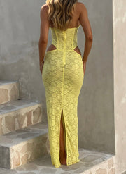 Halter Backless Sexy Cutout Waist Girdle Dress
