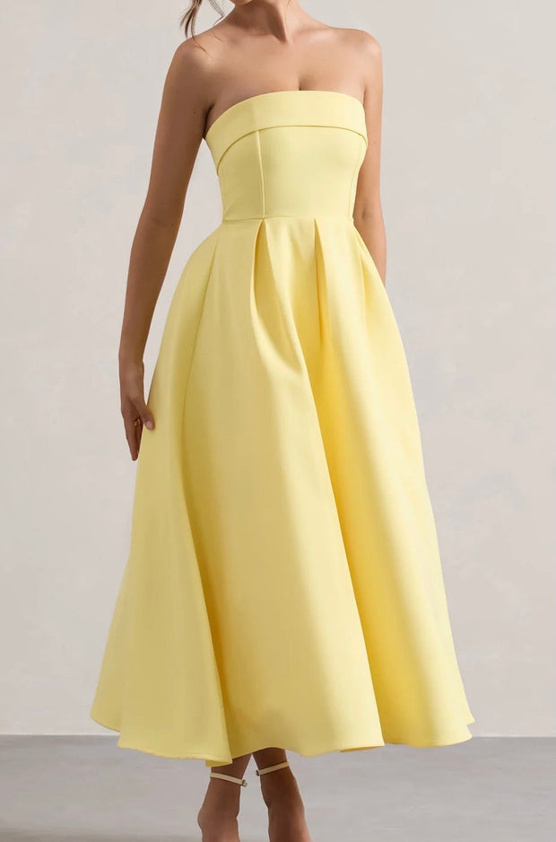 Graceful Tube Top Slim Fit Dress