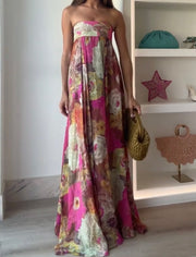 Sexy Print Tube Top Dress
