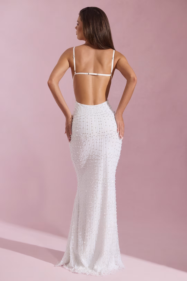 Sleeveless Camisole Gown Slim-Fit Sheath Sequined Dress