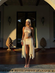 Sensual Sheer Asymmetrical Two-Piece Dress