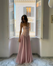 Sexy Spaghetti Straps Chest Wrap Girdle Dress