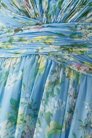 Ruffled Floral-print Gown in Chiffon