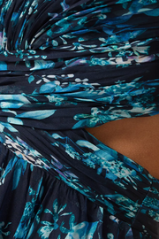 Ruffled Floral-print Gown in Chiffon