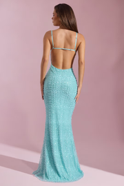 Sleeveless Camisole Gown Slim-Fit Sheath Sequined Dress