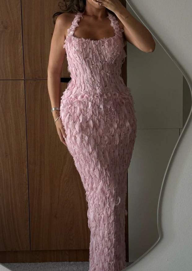 Sexy Suspenders Flowers Hip Wrap Dress