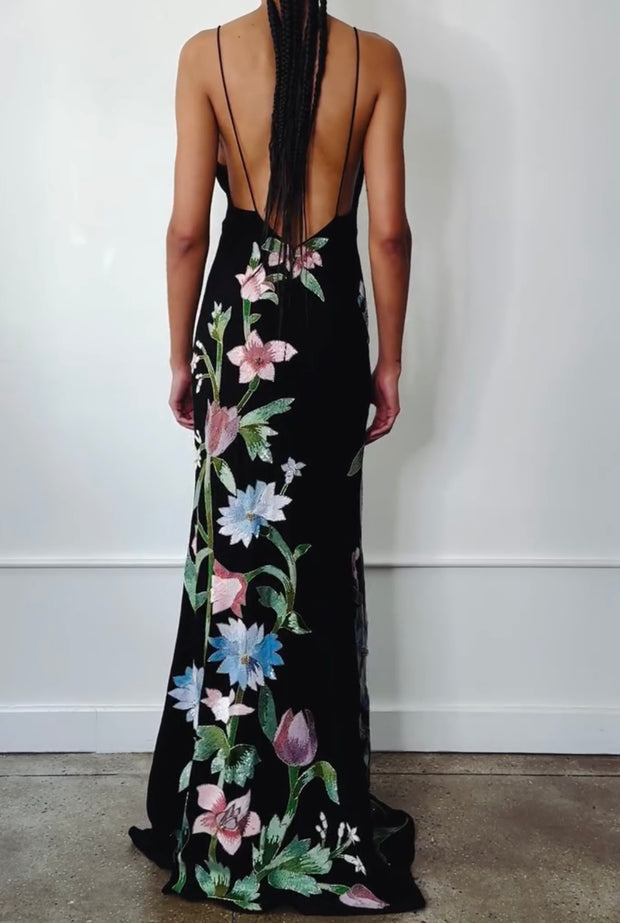 Elegant Casual Flower Digital Printing Suspender Dress