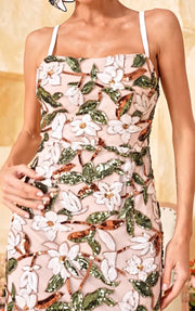 Light Luxury Advanced Embroidery Sequin Sling Tube Top Dress