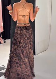 Sexy Temperament Slim Fit V-neck Halter Split Dress