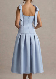Graceful Bow Tube Top High Waist Irregular Spaghetti-Strap Dress