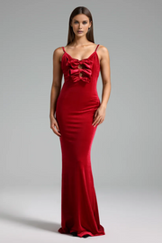 Sexy Strappy Bow Deep V-neck Slim-Fit Dress