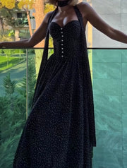 Sexy Bandeau Spotted Halter Dress