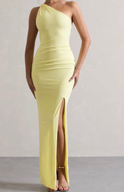 Sexy One-Shoulder Slit Slim-Fitting Dress