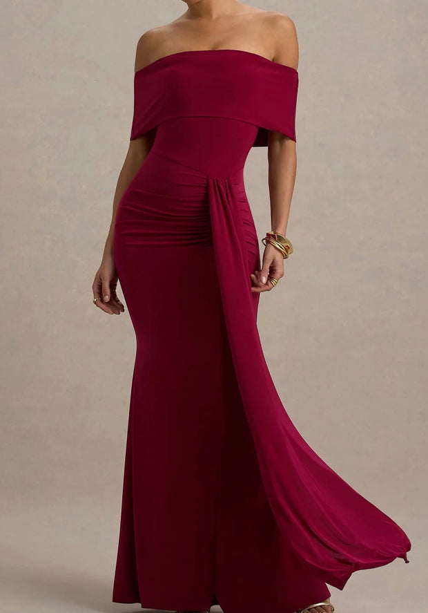 off-Shoulder Slim-Fit Elegant Fishtail Skirt