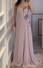 Fashionable Elegant Tube Top Beads Rhinestones Pleated Dress