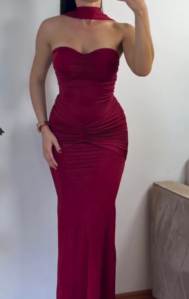 Sexy Bandeau Waist-Girdling Hip-Wrapped Dress