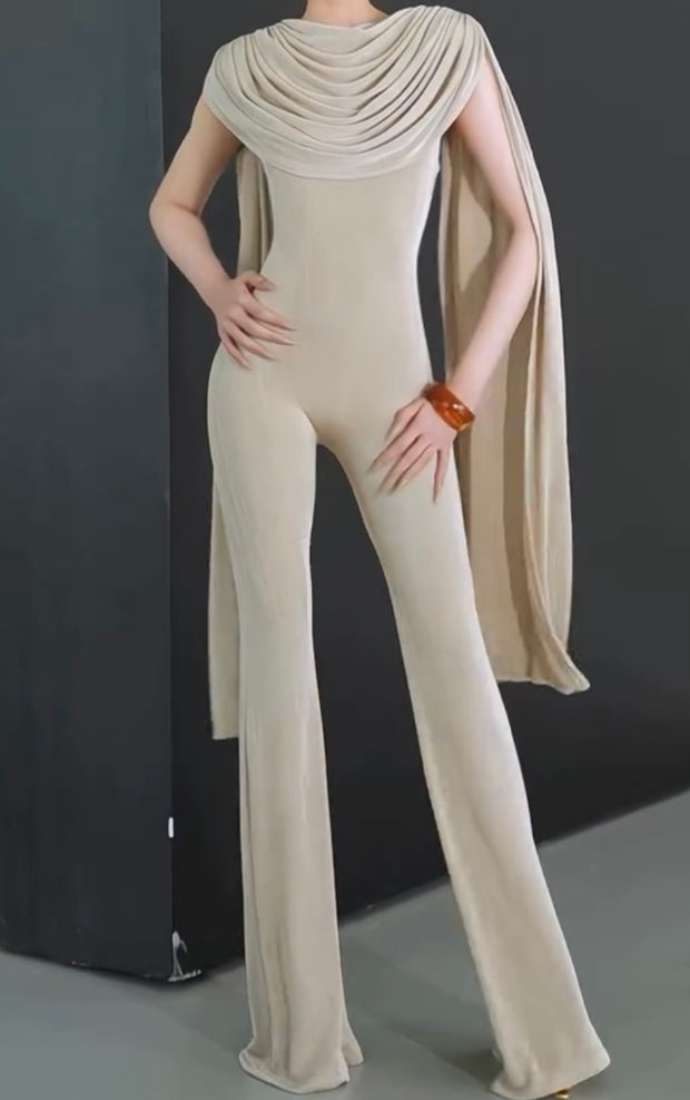 Sexy Tight Shawl Tight Jumpsuit