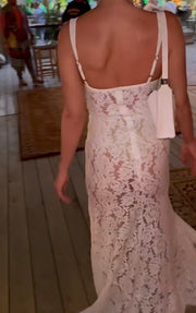 Sexy Suspenders See-through Lace Dress