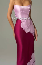 Sexy Patchwork Tube Top Love Sheath Dress