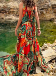 Sexy Tube Top Colorful Tight Swing Dress