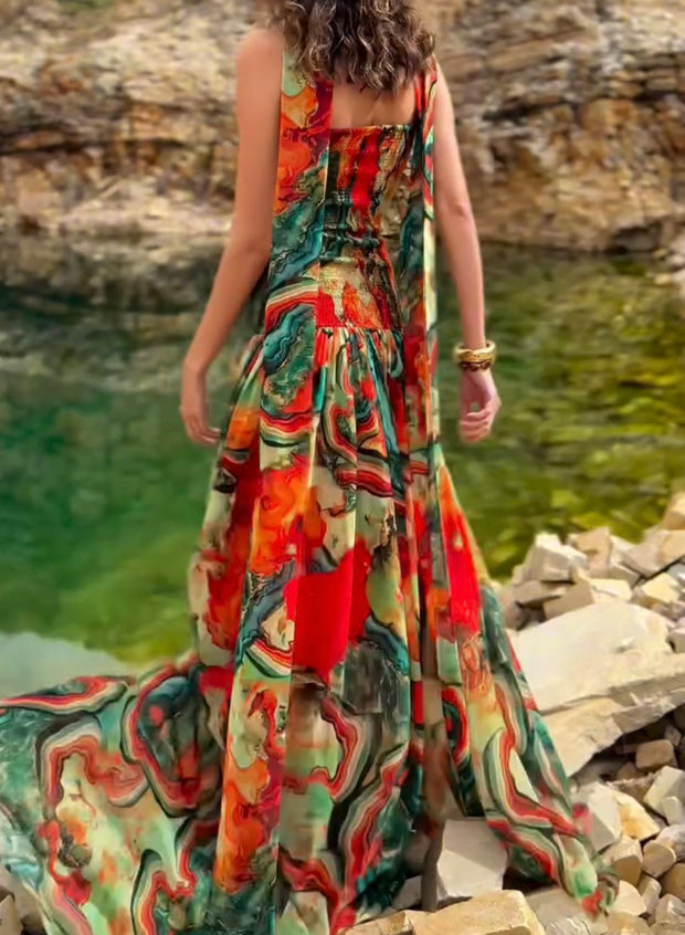 Sexy Tube Top Colorful Tight Swing Dress