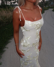 'LILY’ Floral Maxi Dress With Adjustable Straps - Cream