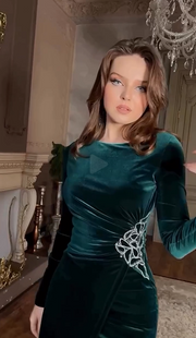 Sexy Long Sleeve Slim Temperament Elegant Dress