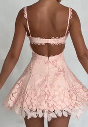 Elegant Sexy Sling Embroidered Printed Dress