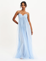 Sling Elegant Sequins Beads Dress