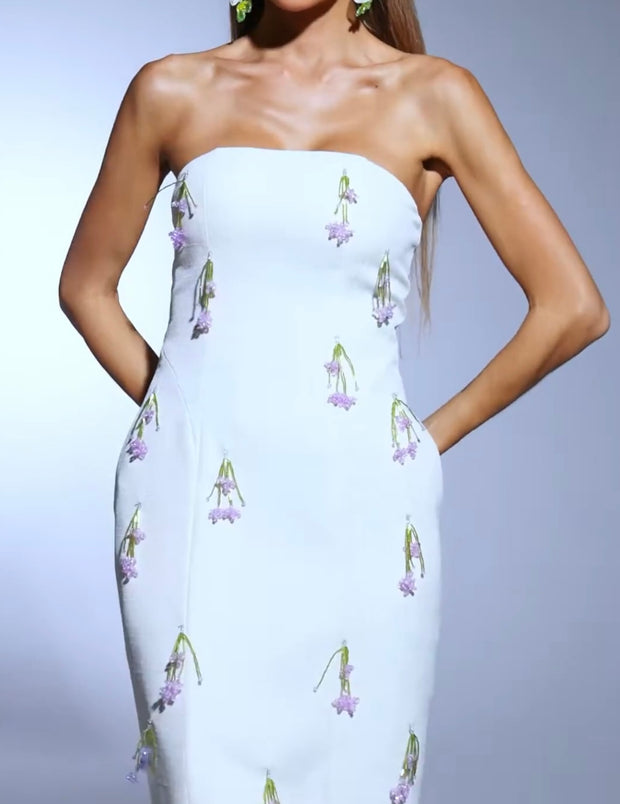 Light Luxury Minority Tube Top Petal Dress