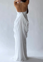 Graceful and Fashionable Halter U Collar Pleated Bubble Skirt