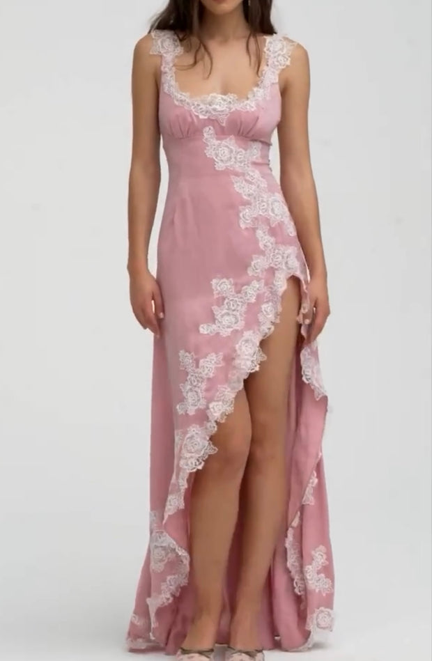 Elegant Lace Sling Embroidered Split Dress